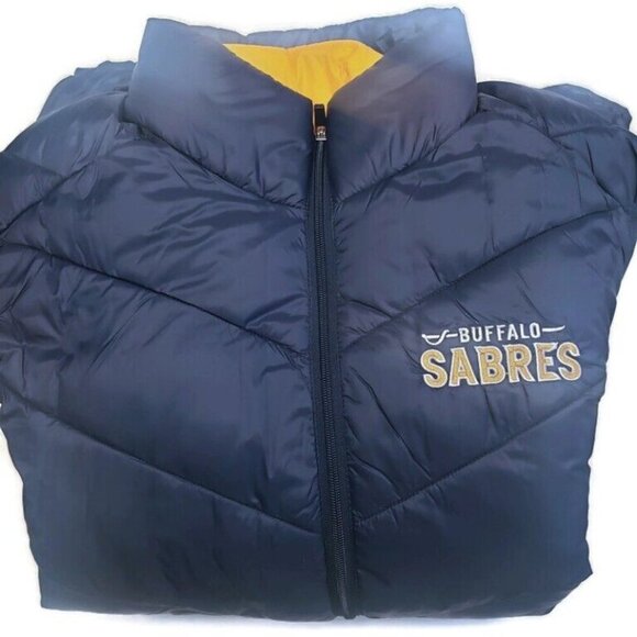NHL Buffalo Sabres 3 in 1 Systems Jacket Mens Large Embroidered Logo Gold Navy - Picture 9 of 9
